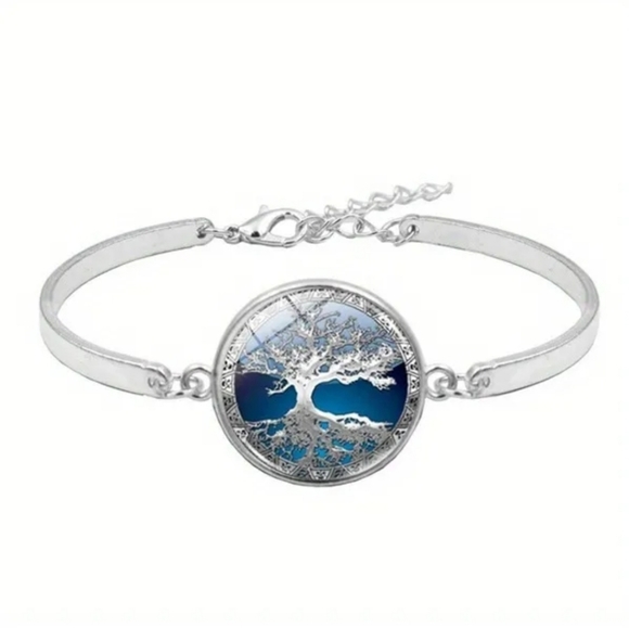 Retro Celtic Tree of Life Gem Necklace, Earrings & Bracelet Set - Picture 3 of 4